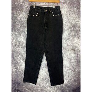 Vintage Rockies Jeans Women 29/9 Black Denim Bareback Western Cowboy Rodeo Studs